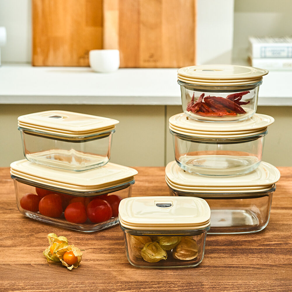 Karaca Cream Vakumlu Cam Saklama Kabı 0.9 Lt thumbnail 2