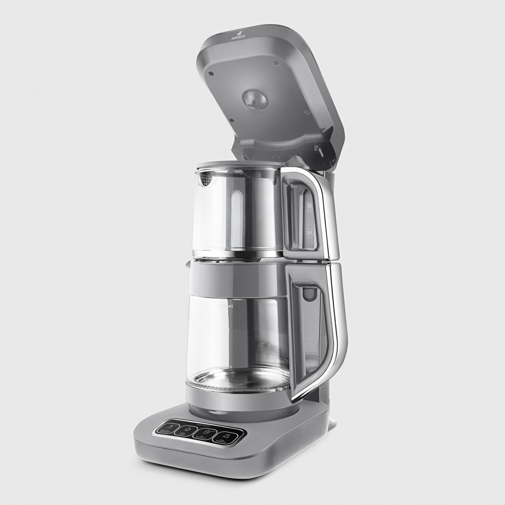 Karaca Robotea Pro 4 in 1 Konuşan Cam Çay Makinesi Cool Gray görseli 5