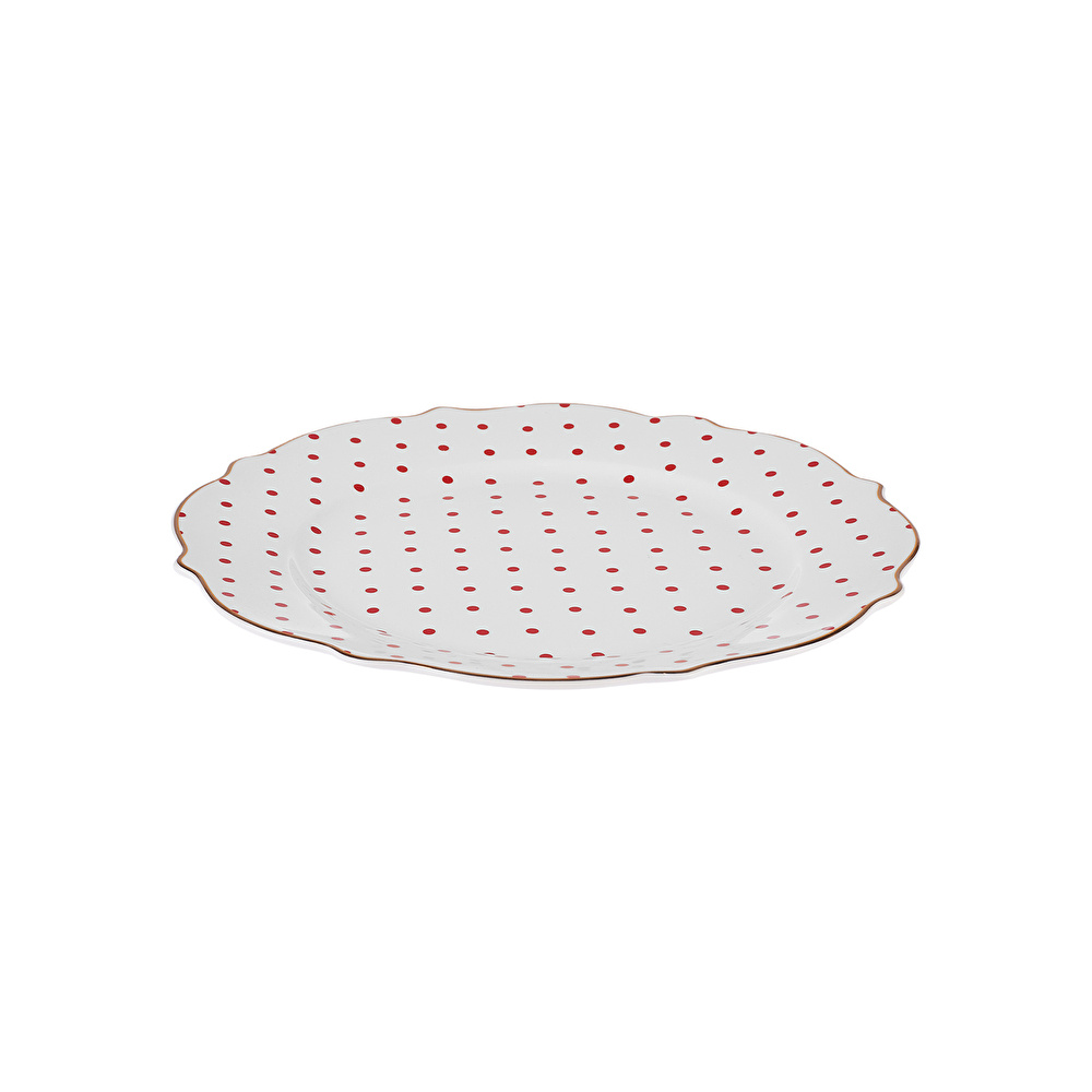 Karaca New Romantic Puantiyeli Pasta Tabağı 21 cm Kırmızı  görseli 3