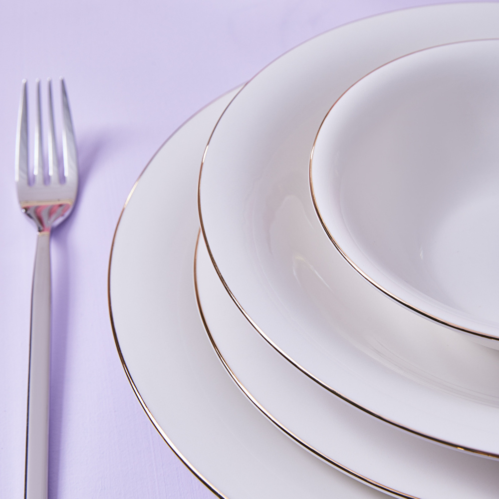 Karaca Stream Bone Realto 60 Parça 12 Kişilik Yemek Takımı Gold thumbnail 7