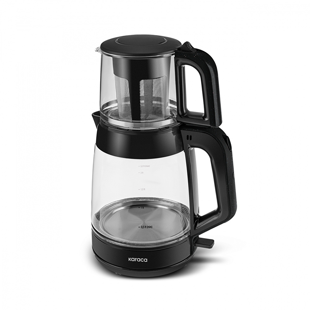 Karaca Glass Tea XL 2 in 1 Cam Çay Makinesi Shiny Black görseli 9