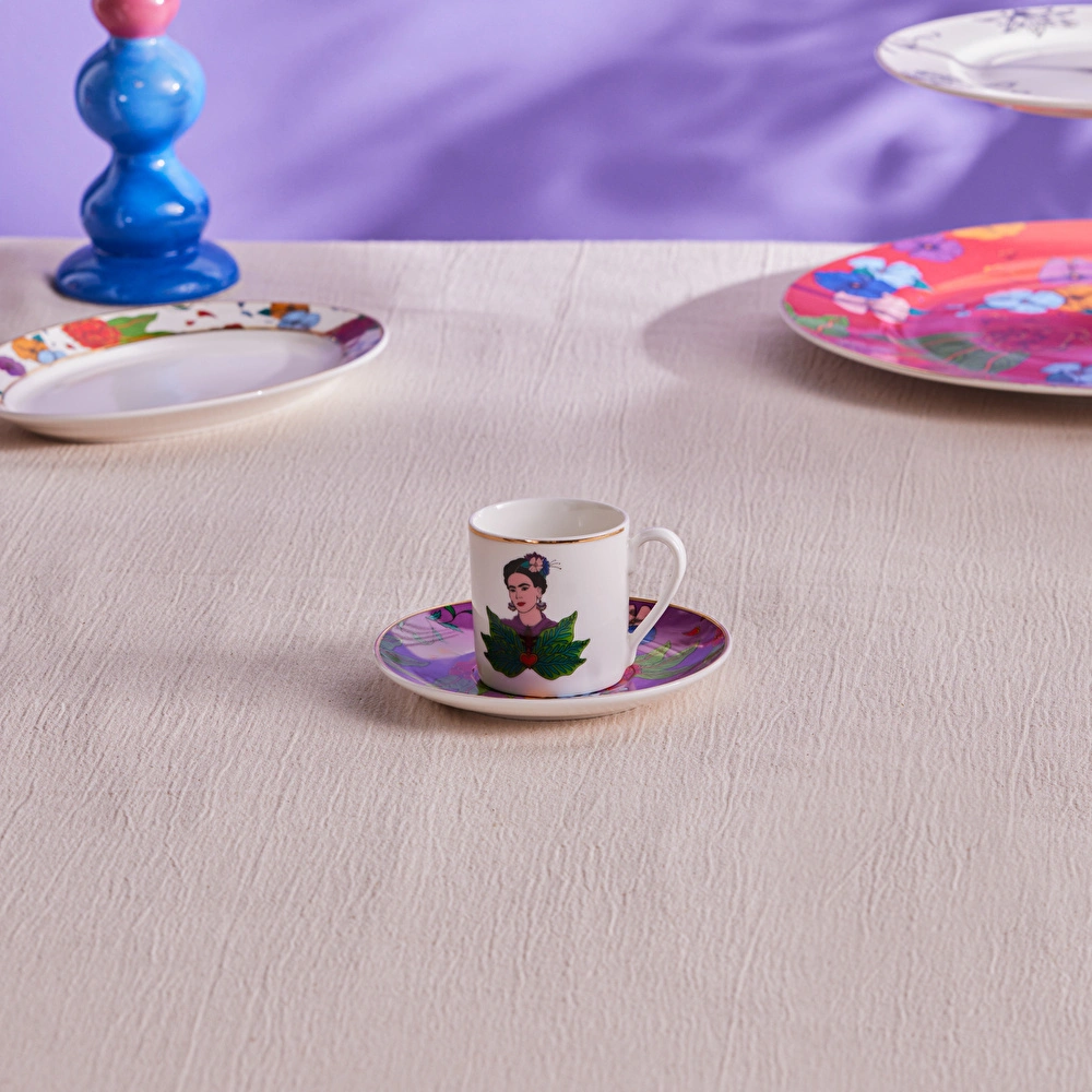 Karaca Frida Kahve Fincanı Ve Tabağı Mor 90 Ml görseli 3