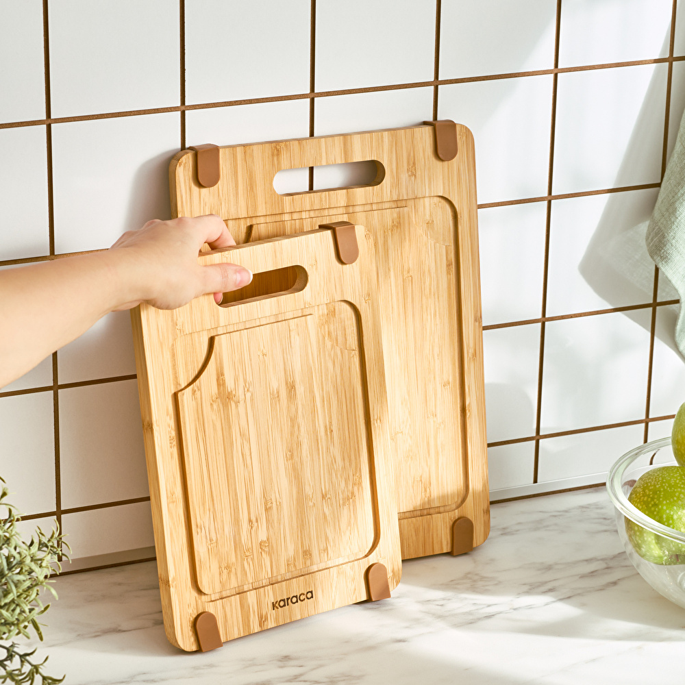 Karaca Roy Bamboo 2'li Pro Kesme Tahtası görseli 3