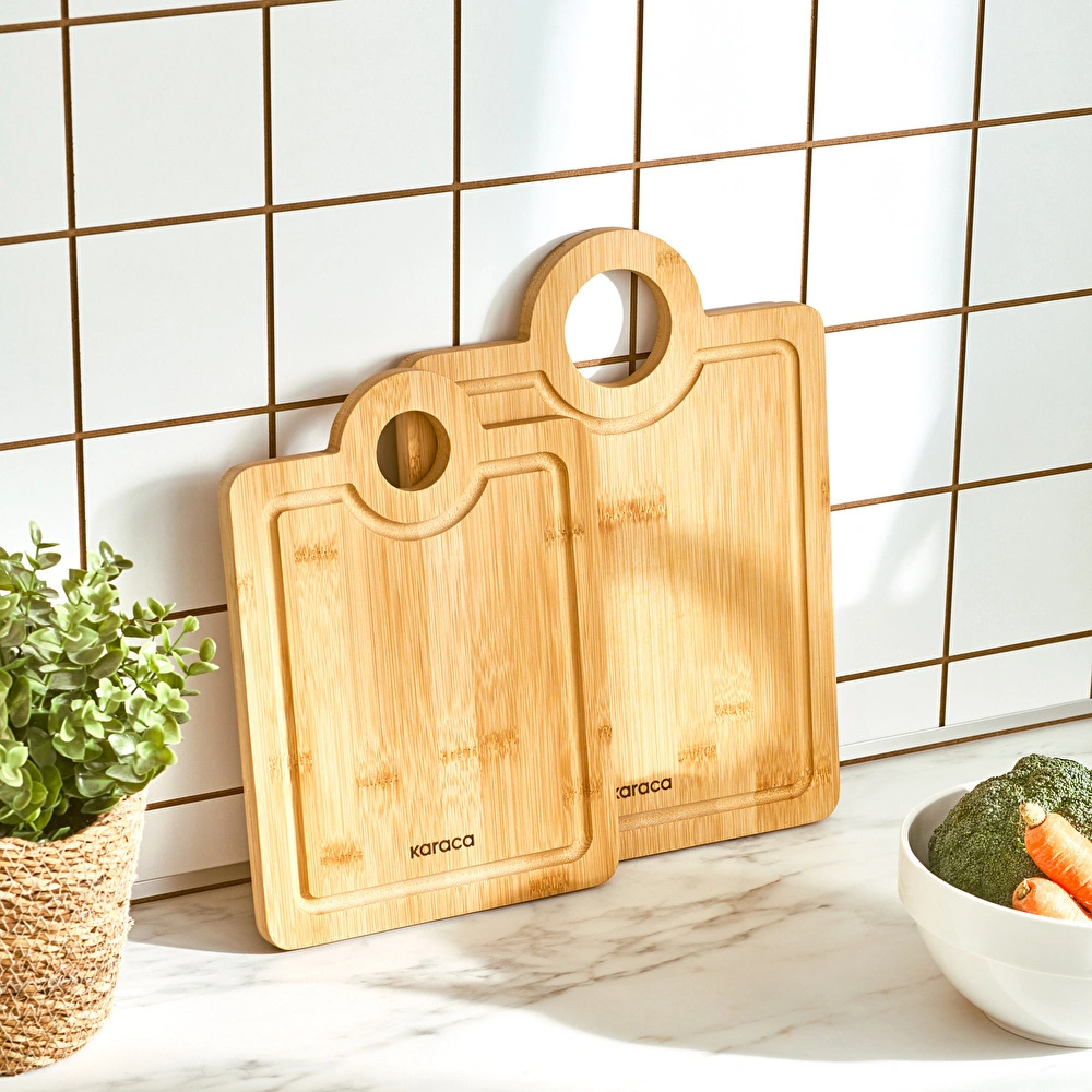 Karaca Alis Bamboo 2'li Pro Kesme Tahtası görseli 1
