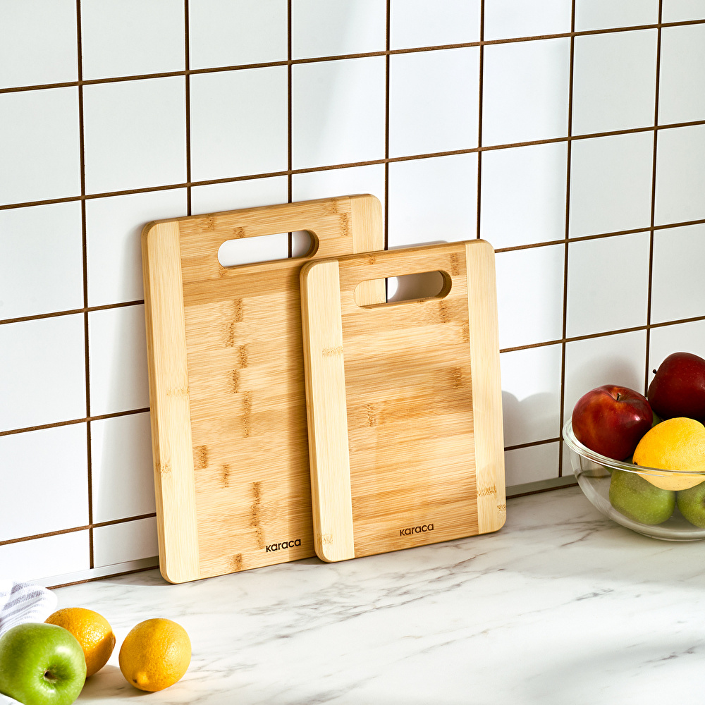 Karaca Lowell Bamboo 2'li Pro Kesme Tahtası görseli 1