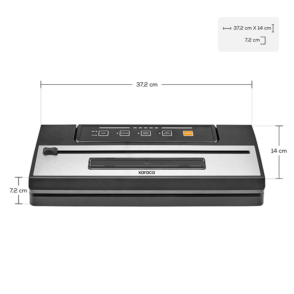 Karaca Seal and Fresh Inox Gıda Vakum ve Mühürleme Makinesi 5 Adet Poşet ve 1 Adet Rulo Hediyeli görseli 14
