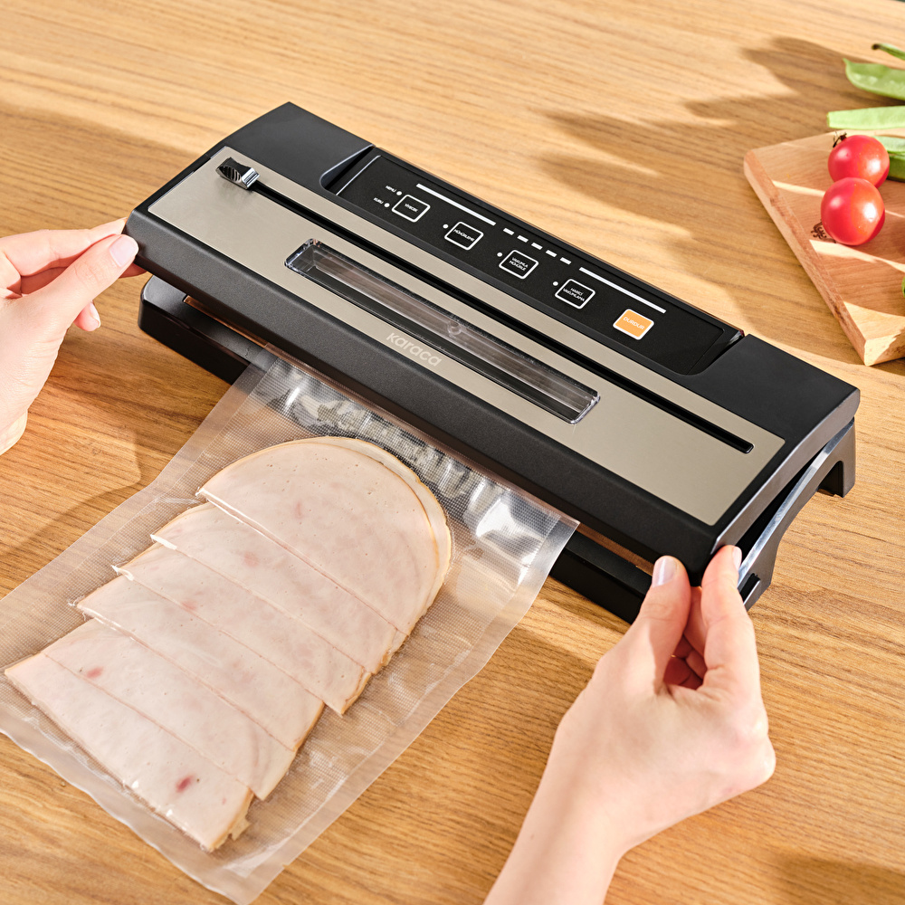 Karaca Seal and Fresh Inox Gıda Vakum ve Mühürleme Makinesi 5 Adet Poşet ve 1 Adet Rulo Hediyeli görseli 7