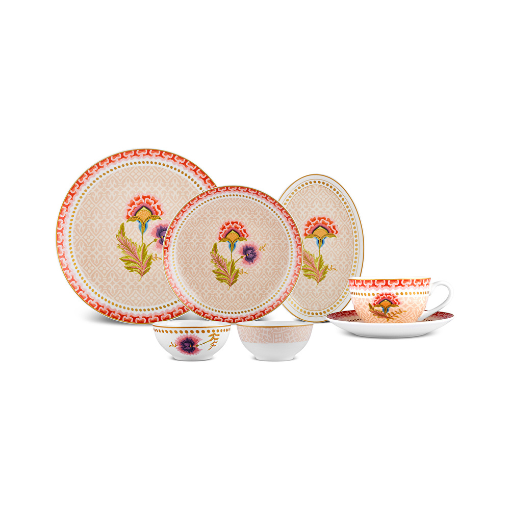 Karaca Forever Bone Spello 26 Parça 6 Kişilik Kahvaltı Takımı Pink görseli 19