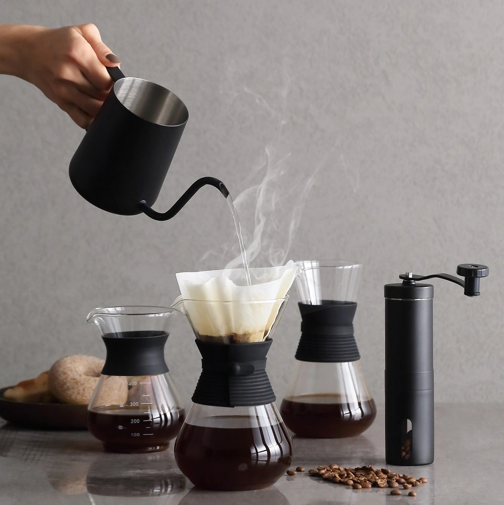 Jumbo Venti Siyah Çelik Coffe Kettle 600 ml görseli 2