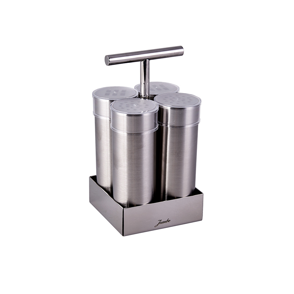 Jumbo 6700 Sofra Standlı 4lü Metal Baharatlık/Baharat Takımı görseli 1