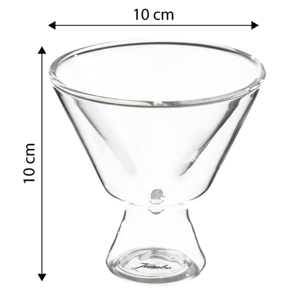 Jumbo Glory 2'Li Double Wall Çift Cidarlı V Bardak ve Tatlı Sunum Kasesi 150 Ml görseli 3