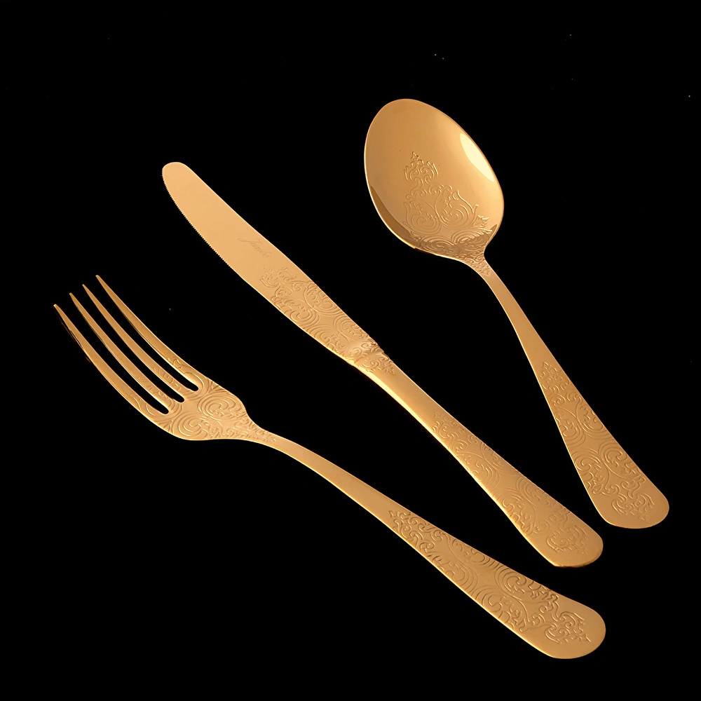 Jumbo Antique Titanyum Gold 12 Kişilik 84 Parça Çatal Kaşık Bıçak Takımı görseli 2
