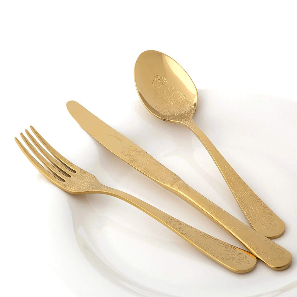 Jumbo Antique Titanyum Gold 12 Kişilik 84 Parça Çatal Kaşık Bıçak Takımı görseli 13