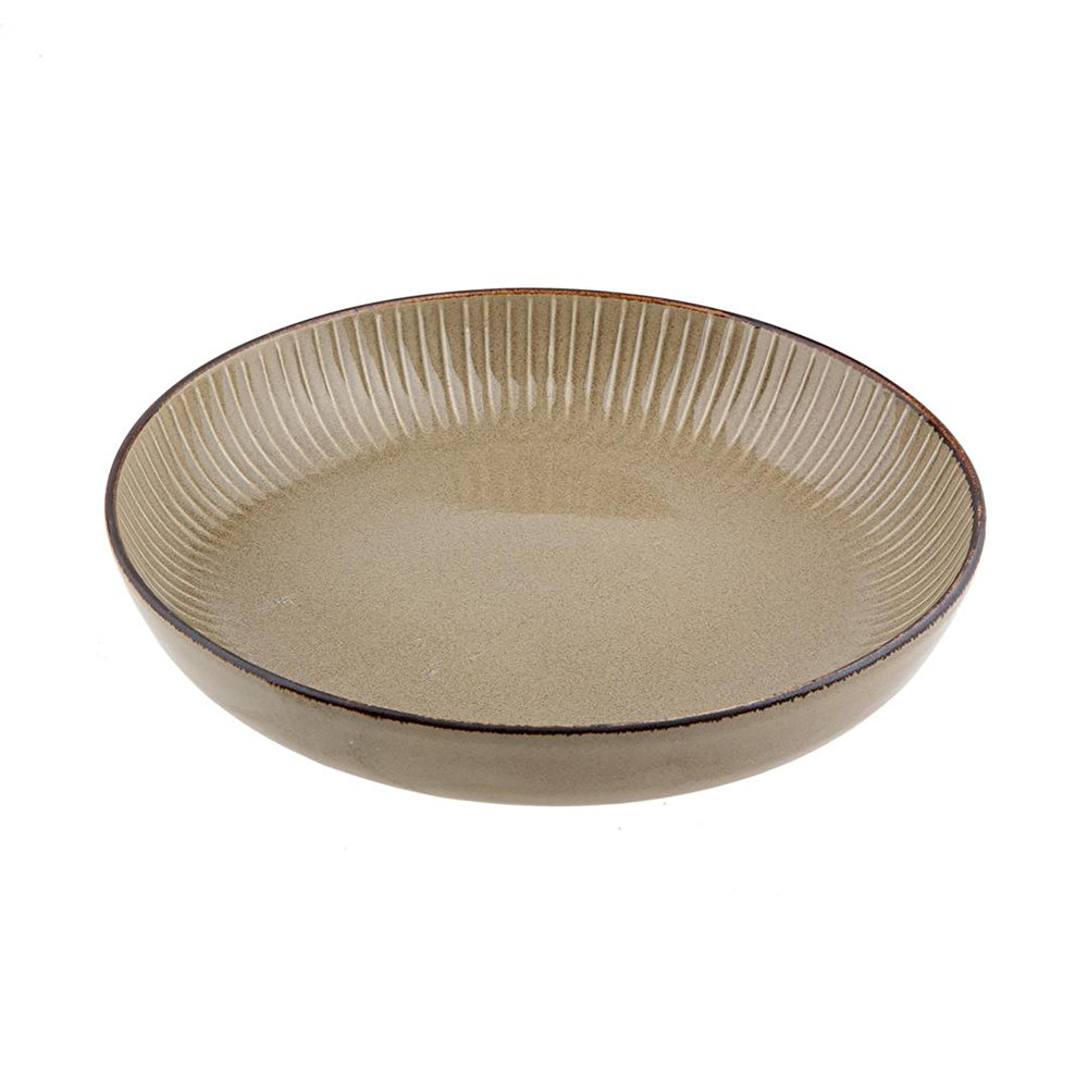Jumbo Terracota Bej Çukur Tabak 24 cm görseli 1