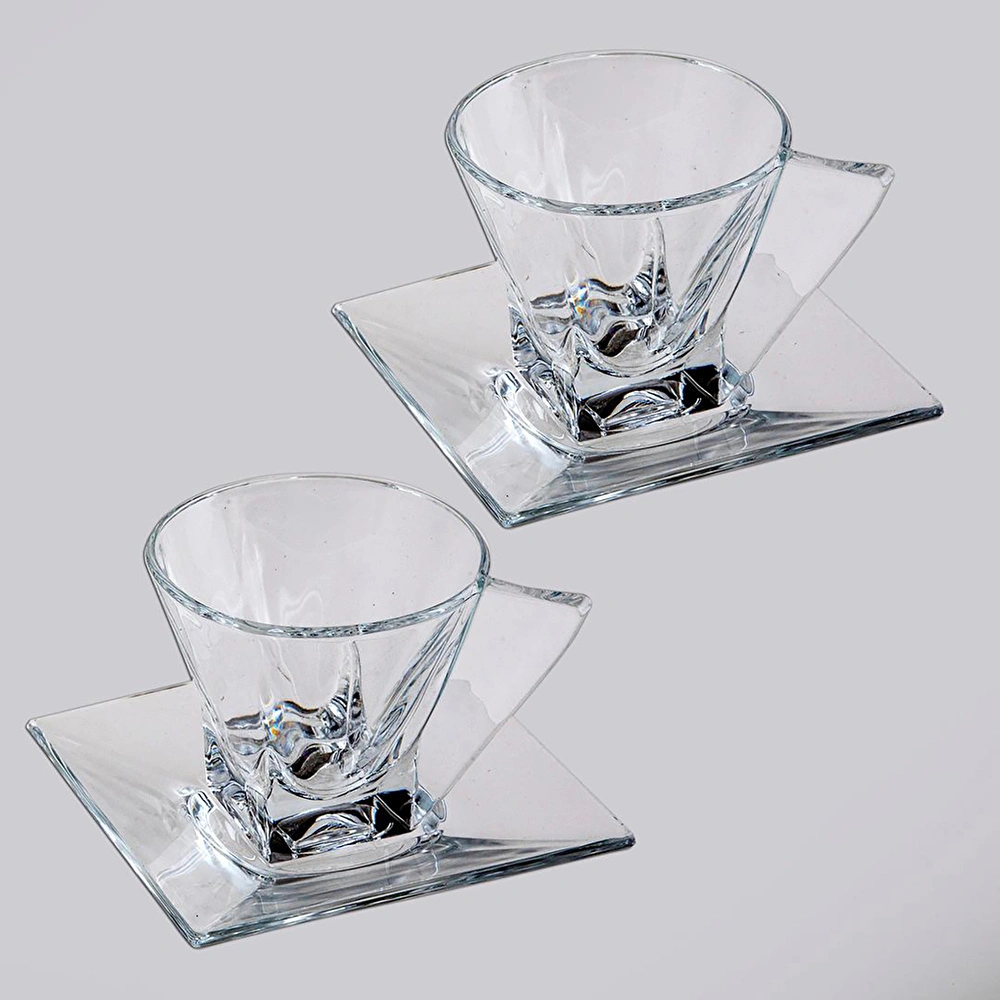 RCR Fusion Yüksek Kalite Cam 2'li Cappuccino Fincanı 190 ml görseli 2