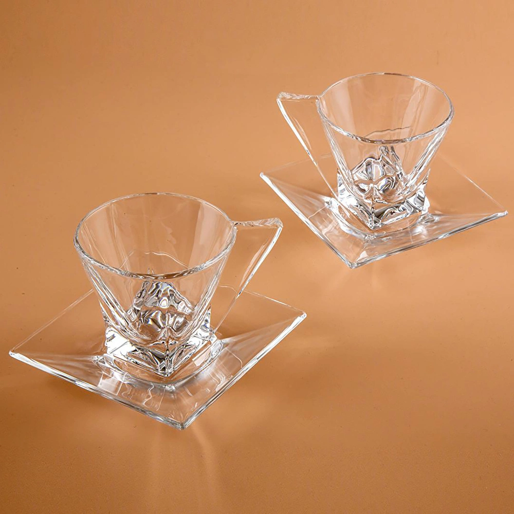 RCR Fusion Yüksek Kalite Cam 2'li Cappuccino Fincanı 190 ml görseli 5