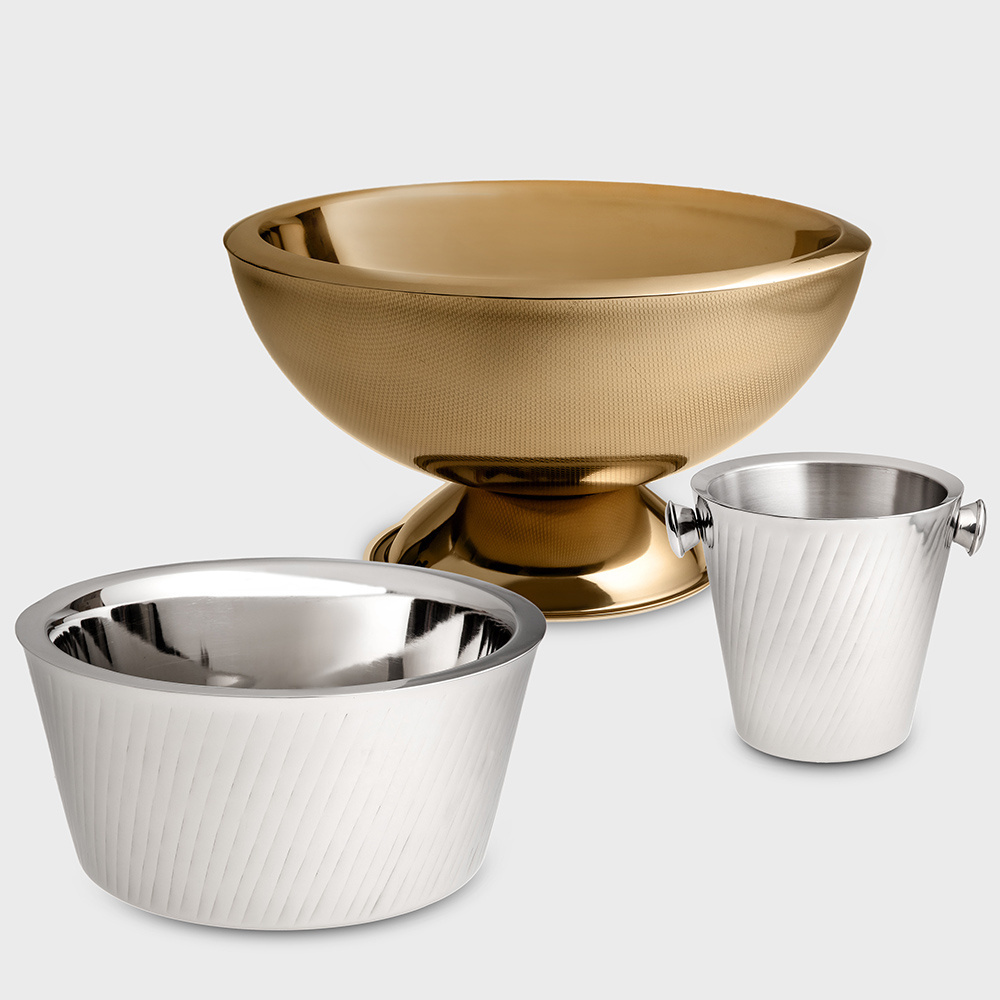 Jumbo Capella Şampanya Double Wall Buz Kovası Gold 43 cm görseli 2