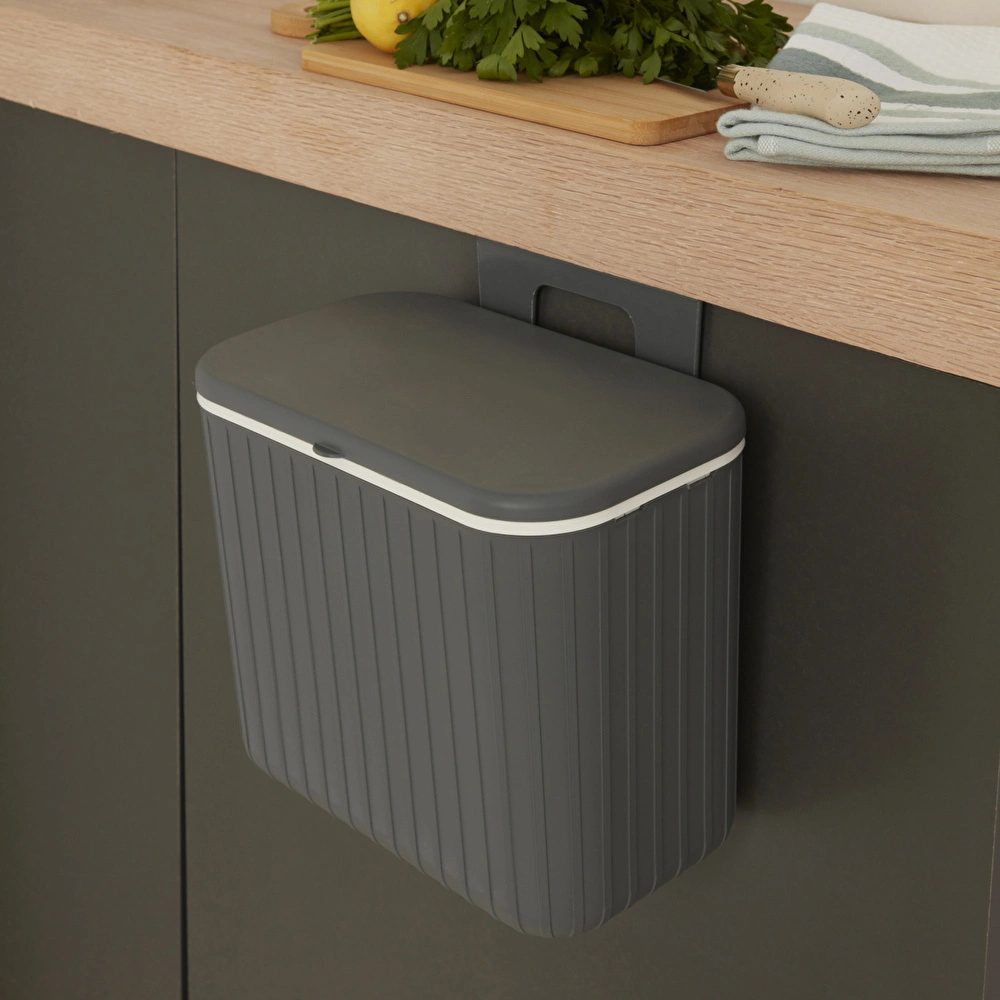 Karaca Home Pino 8 Lt Çöp Kovası Gri görseli 1