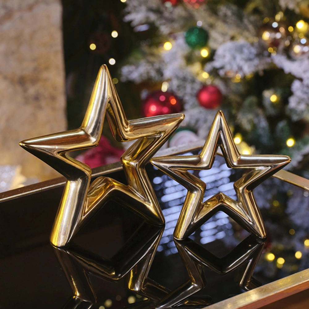 Karaca Home New Year Yılbaşı Star Biblo Gold  görseli 3