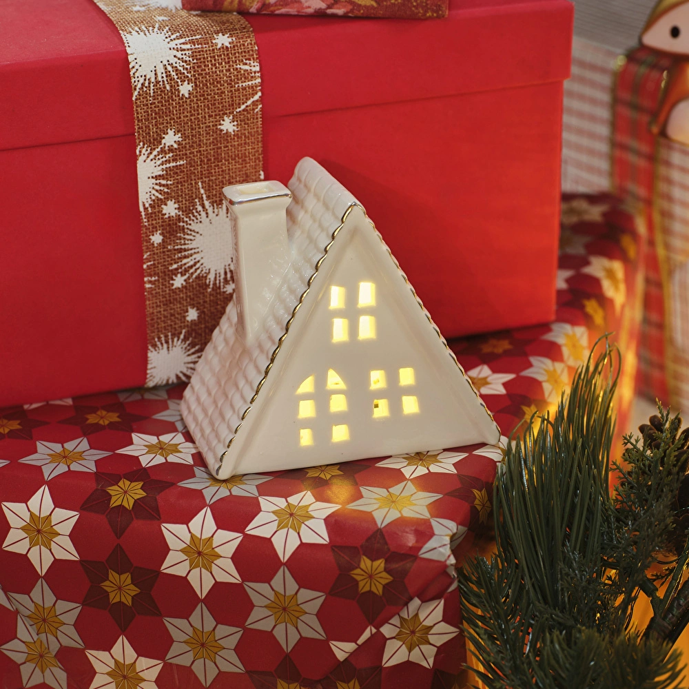 Karaca Home New Year White House Ledli Dekoratif Obje görseli 1