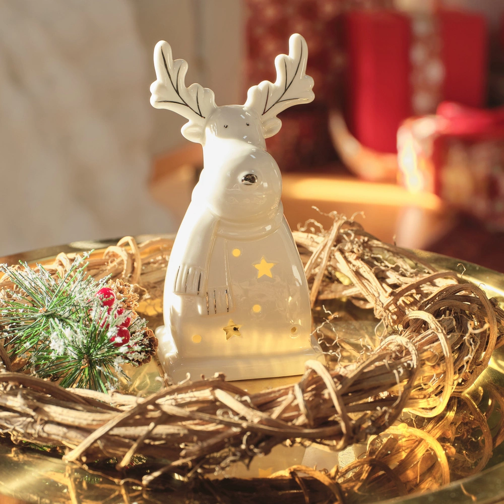 Karaca Home New Year Yılbaşı Geyik Ledli Dekoratif Obje görseli 1