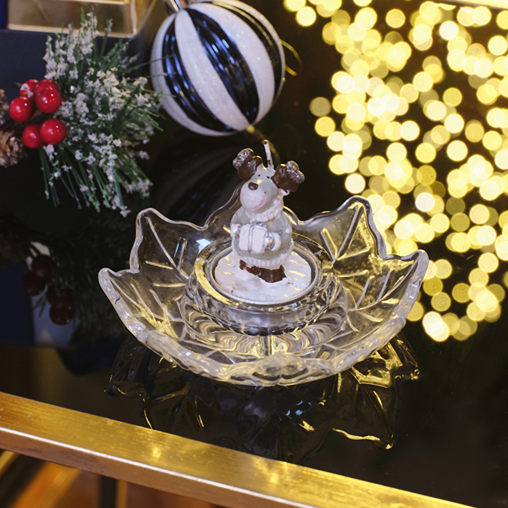 Karaca Home New Year Yılbaşı Snowflake Mumluk  görseli 1