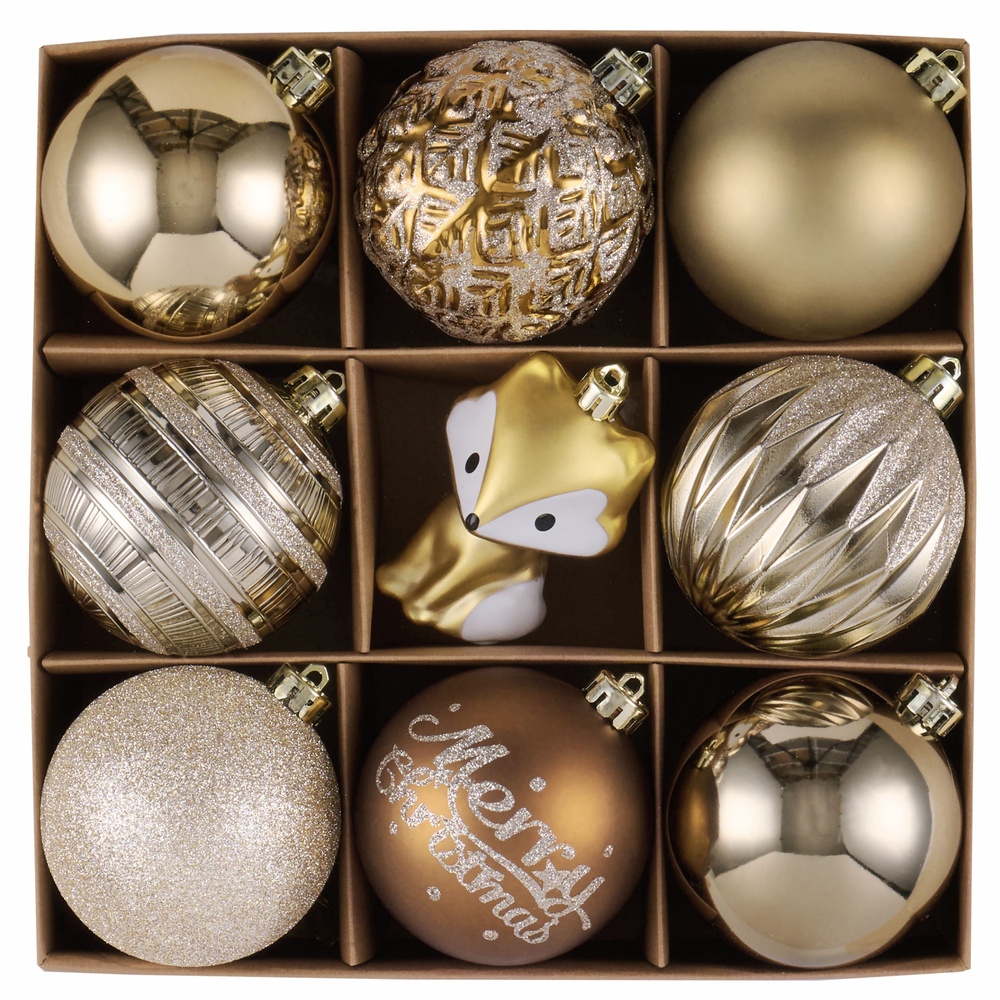 Karaca Home New Year Yılbaşı Foxy 9 Parça Ağaç Süsü Seti görseli 4