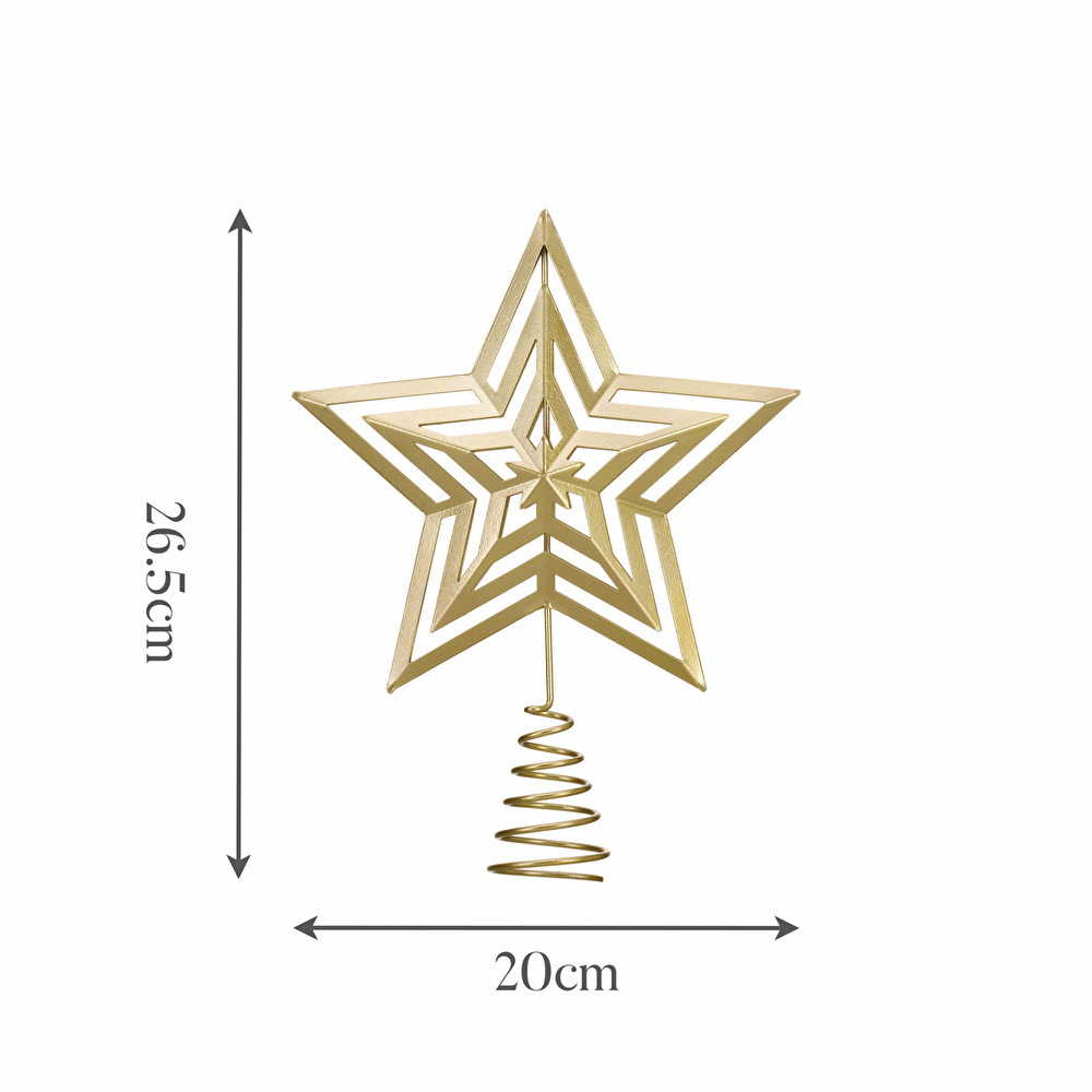 Karaca Home New Year Yılbaşı Golden Star Ağaç Başlığı görseli 7