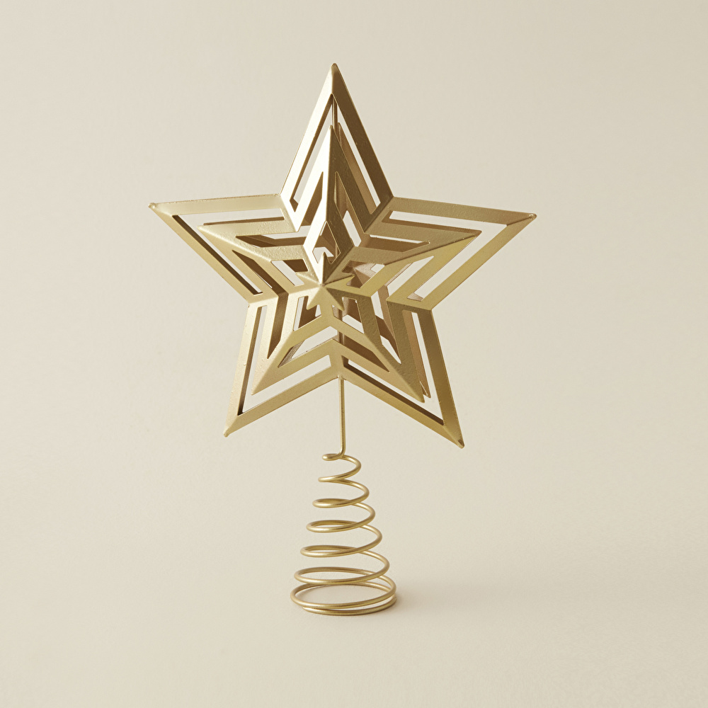 Karaca Home New Year Yılbaşı Golden Star Ağaç Başlığı görseli 4