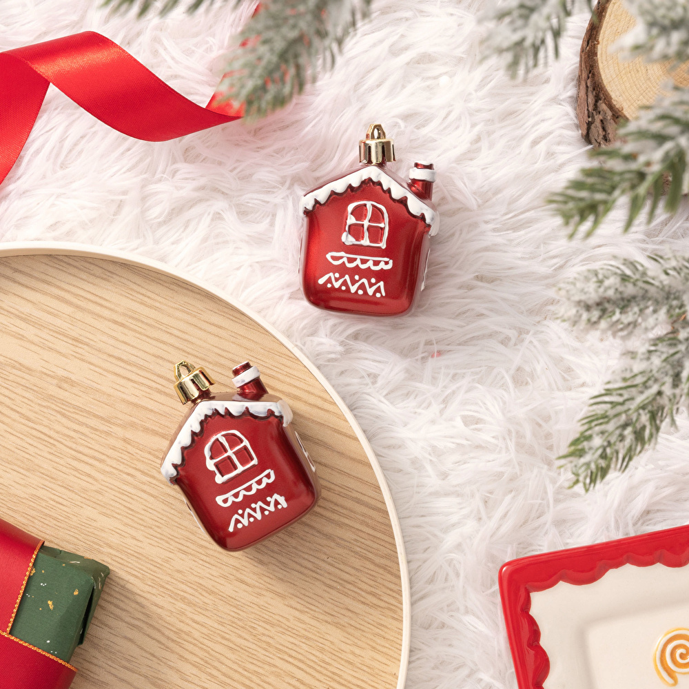 Karaca Home New Year Yılbaşı Cookie House 2 Parça Ağaç Süsü Seti görseli 2
