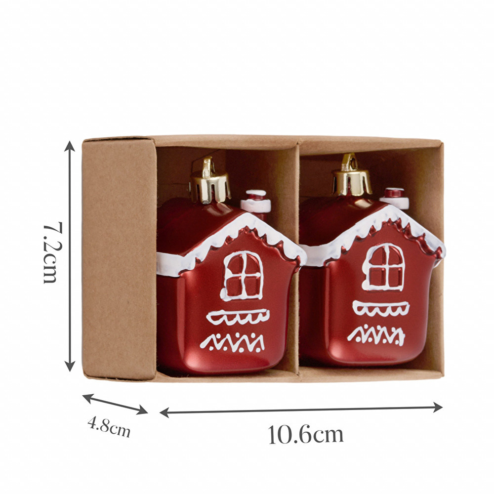 Karaca Home New Year Yılbaşı Cookie House 2 Parça Ağaç Süsü Seti görseli 3
