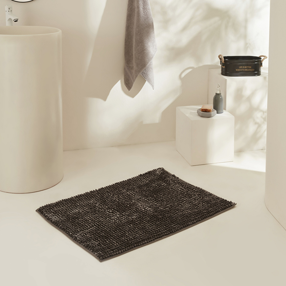 Karaca Home Jules Makarna Banyo Paspası Antrasit 60x90 cm görseli 2