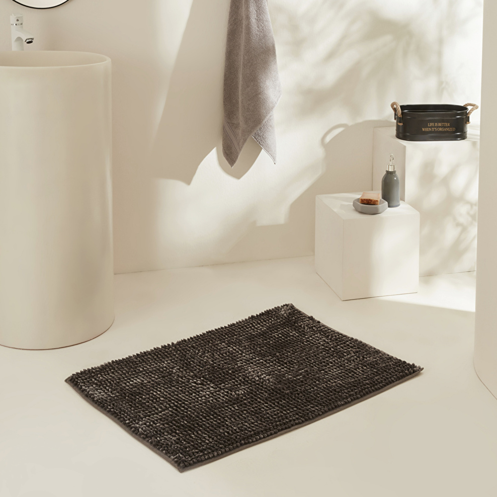Karaca Home Jules Makarna Banyo Paspası Antrasit 60x90 cm görseli 1