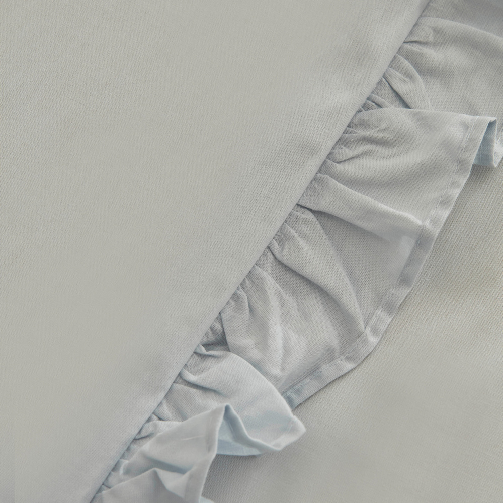 Karaca Home Pure Ruffle %100 Pamuk Çift Kişilik Fırfırlı Nevresim Takımı Açık Mavi görseli 3