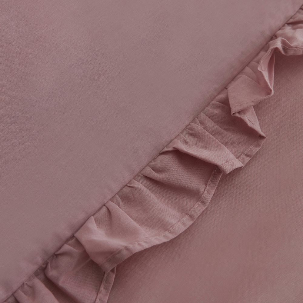 Karaca Home Pure Ruffle %100 Pamuk Çift Kişilik Fırfırlı Nevresim Takımı Pudra görseli 3