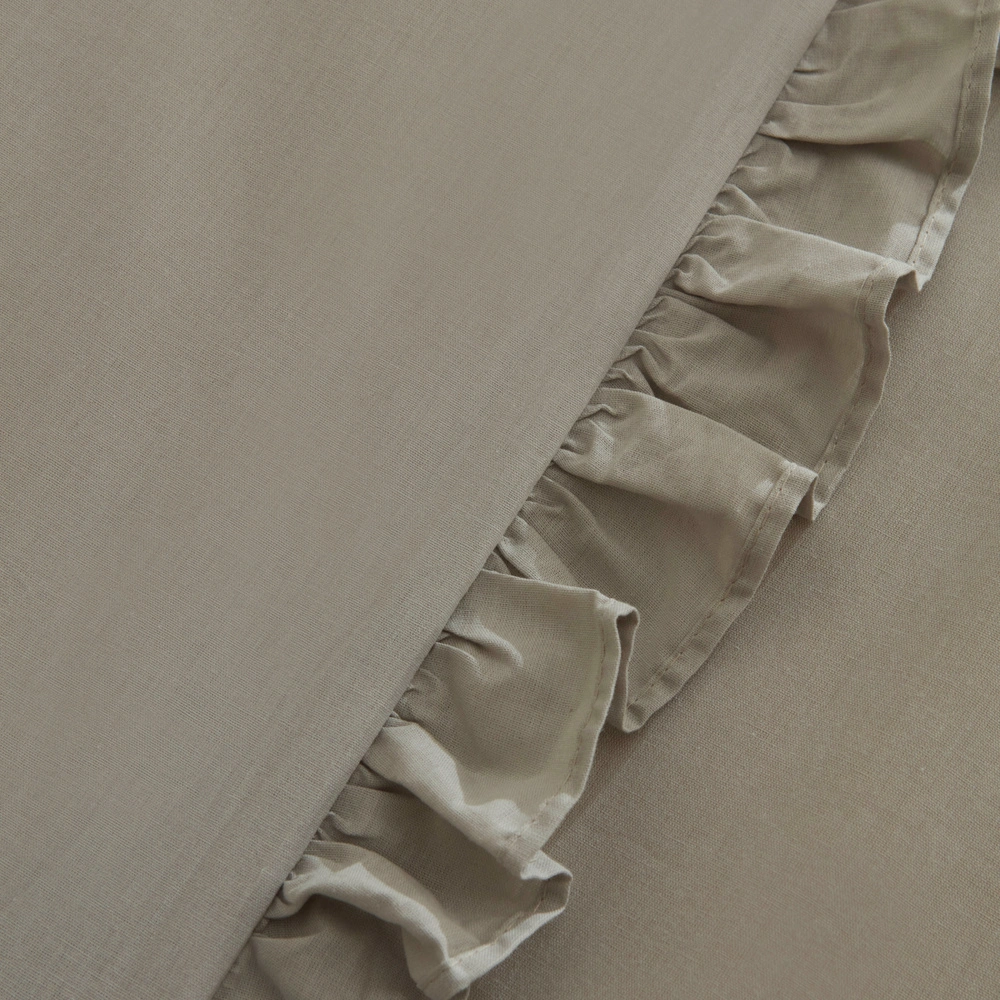 Karaca Home Pure Ruffle %100 Pamuk Çift Kişilik Fırfırlı Nevresim Takımı Adaçayı görseli 3