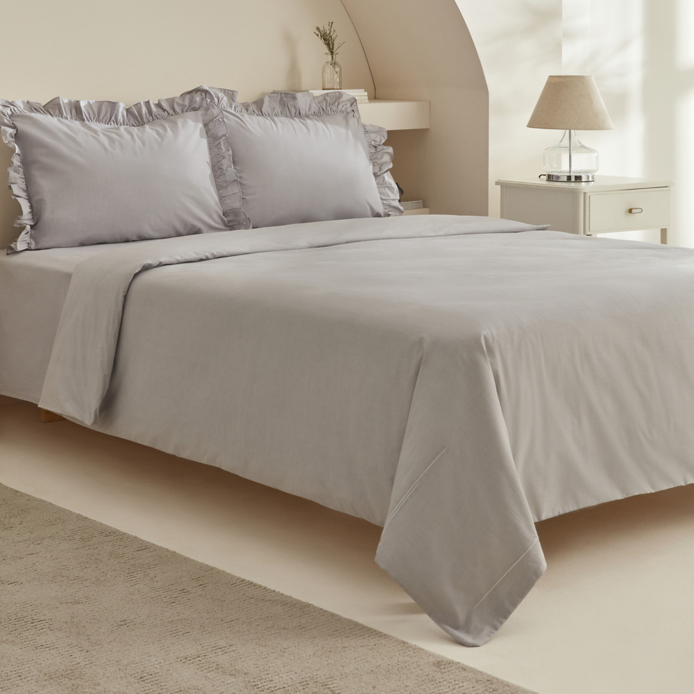 Karaca Home Pure %100 Pamuk Çift Kişilik Nevresim Takımı Gri görseli 2