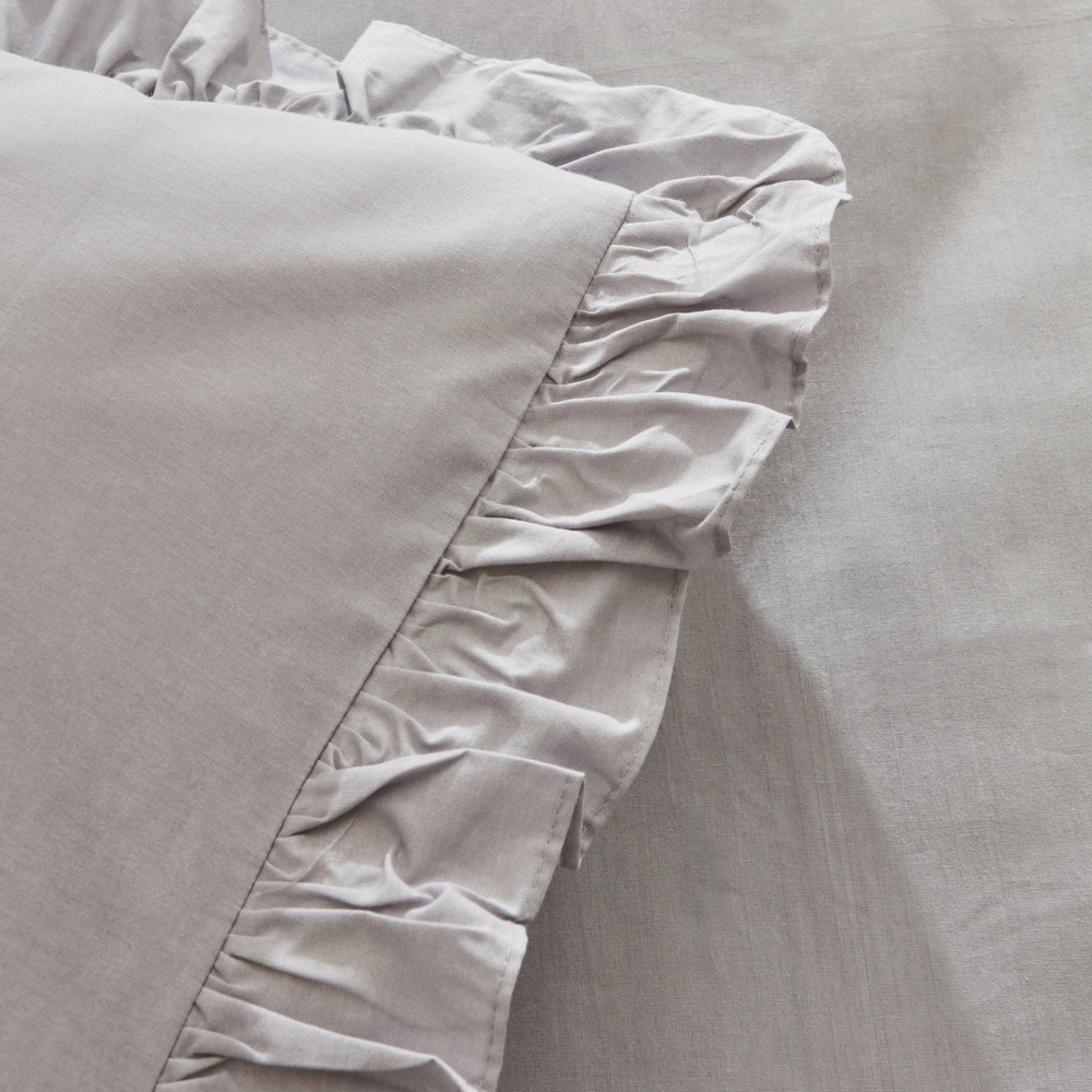 Karaca Home Pure %100 Pamuk Çift Kişilik Nevresim Takımı Gri görseli 4