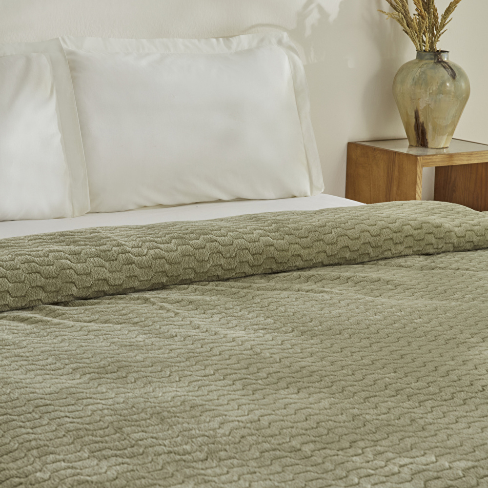 Karaca Home Raunda Çift Kişilik Wellsoft Battaniye Mint görseli 3