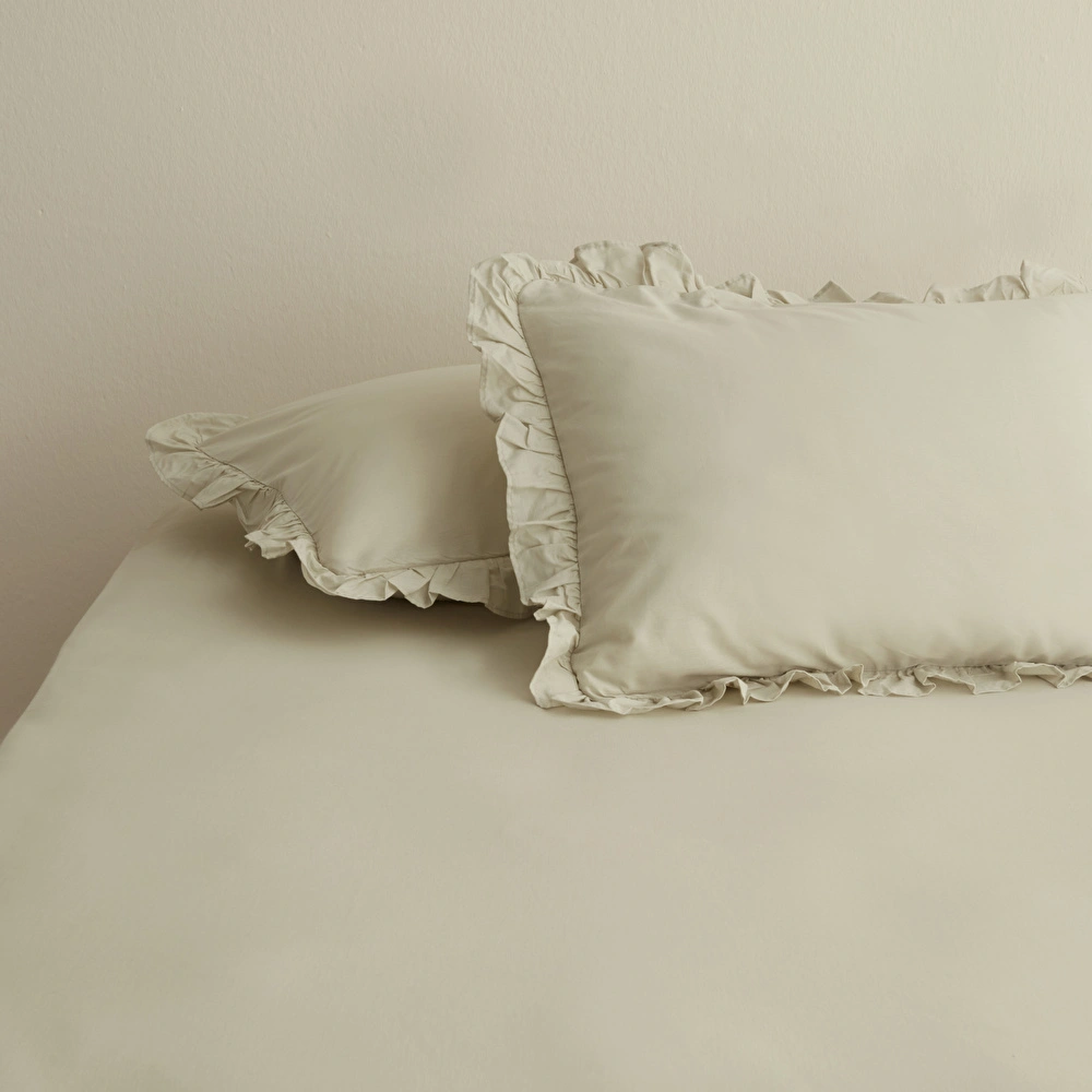  Karaca Home Basic 2'li Fırfırlı Yastık Kılıfı Adaçayı görseli 1