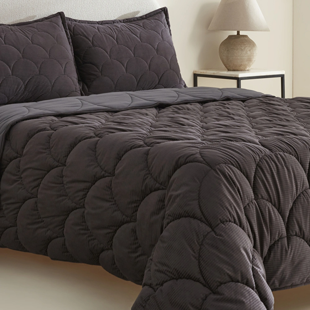 Karaca Home Cowrie Çift Kişiilk Luxury Comfort Set Antrasit  görseli 2