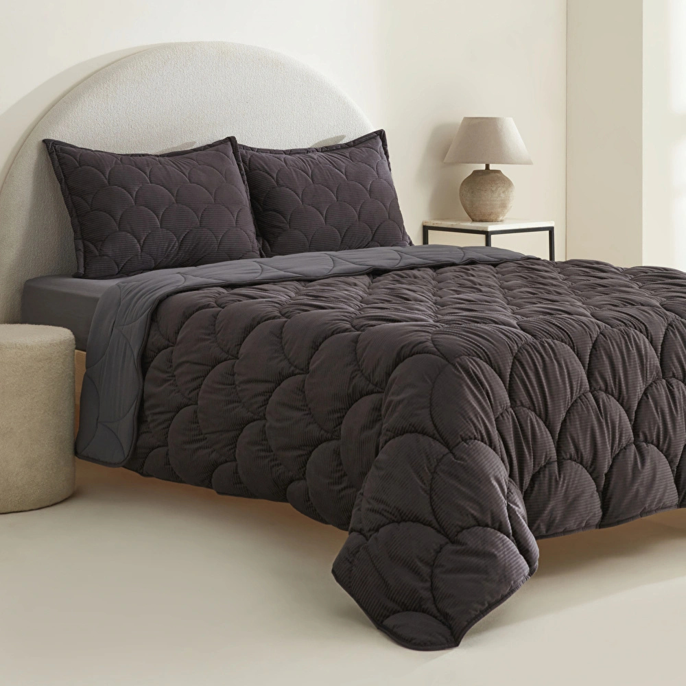 Karaca Home Cowrie Çift Kişiilk Luxury Comfort Set Antrasit  görseli 3