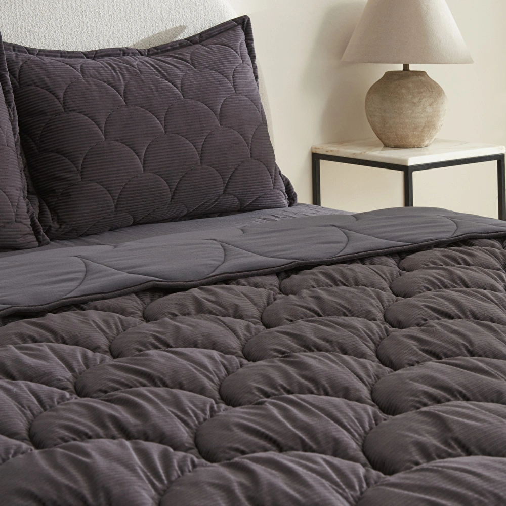 Karaca Home Cowrie Çift Kişiilk Luxury Comfort Set Antrasit  görseli 4