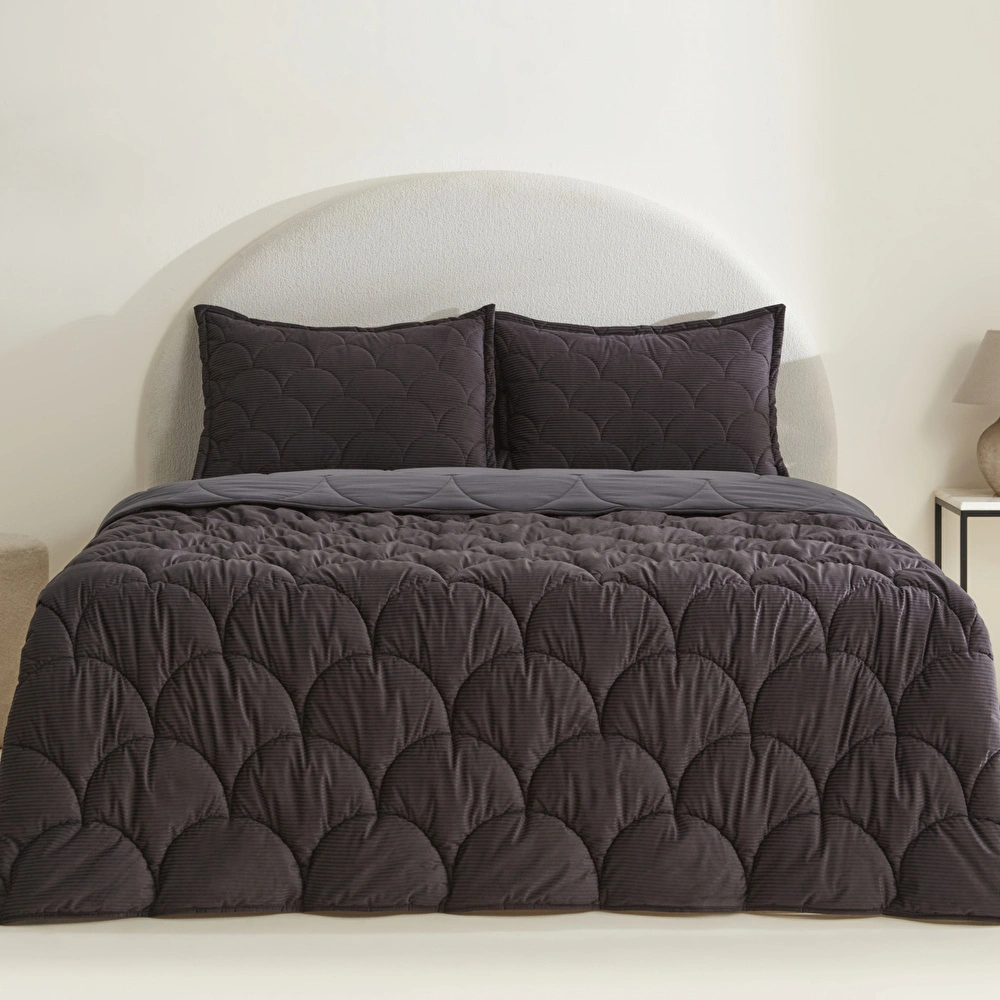 Karaca Home Cowrie Çift Kişiilk Luxury Comfort Set Antrasit  görseli 1