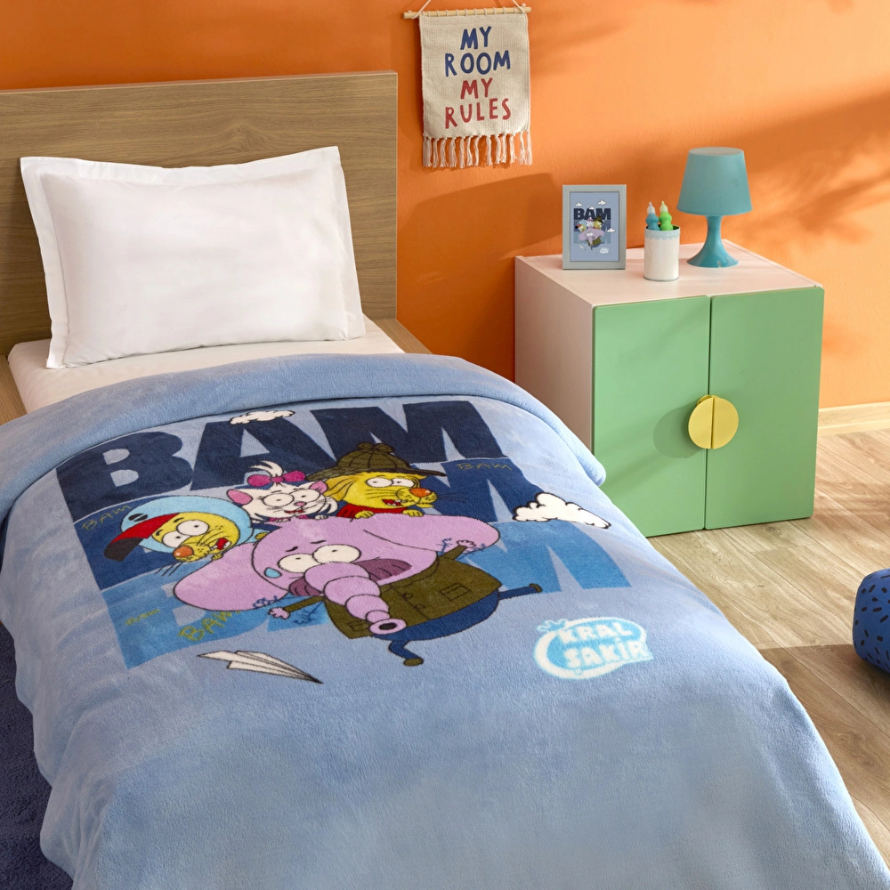 Karaca Home X Kral Şakir Bam Bam Bam Tek Kişilik Battaniye görseli 2