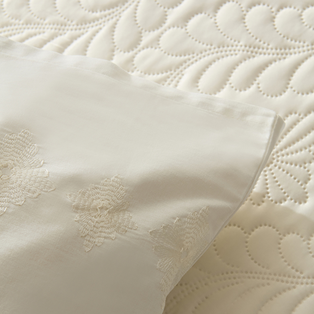 Karaca Home Glory Çift Kişilik %100 Pamuk 7 Parça Düet Set Ekru thumbnail 6