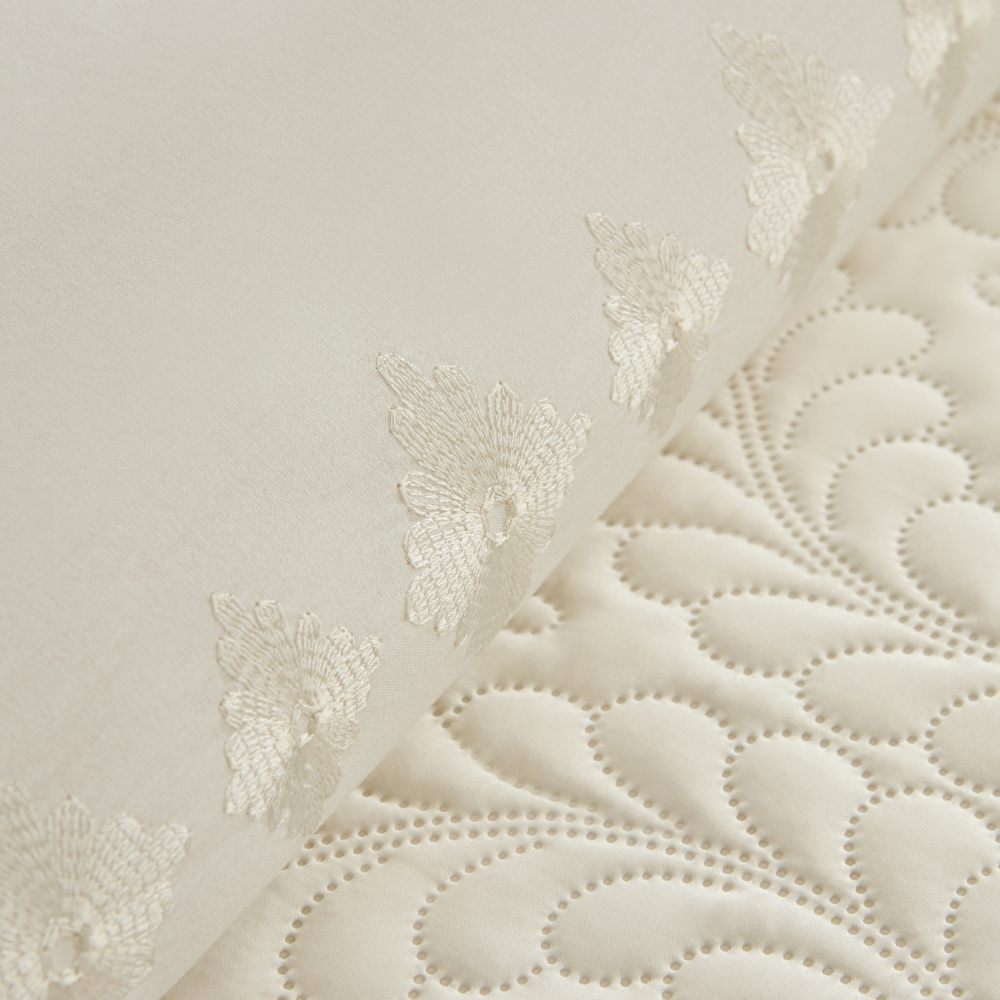 Karaca Home Glory Çift Kişilik %100 Pamuk 7 Parça Düet Set Ekru thumbnail 7