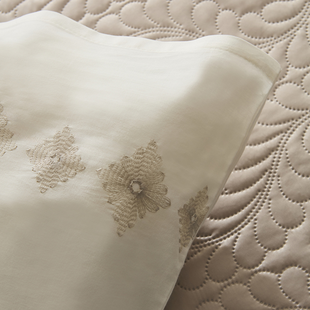 Karaca Home Glory Çift kişilik%100 Pamuk 7 Parça Düet Set Bej thumbnail 6