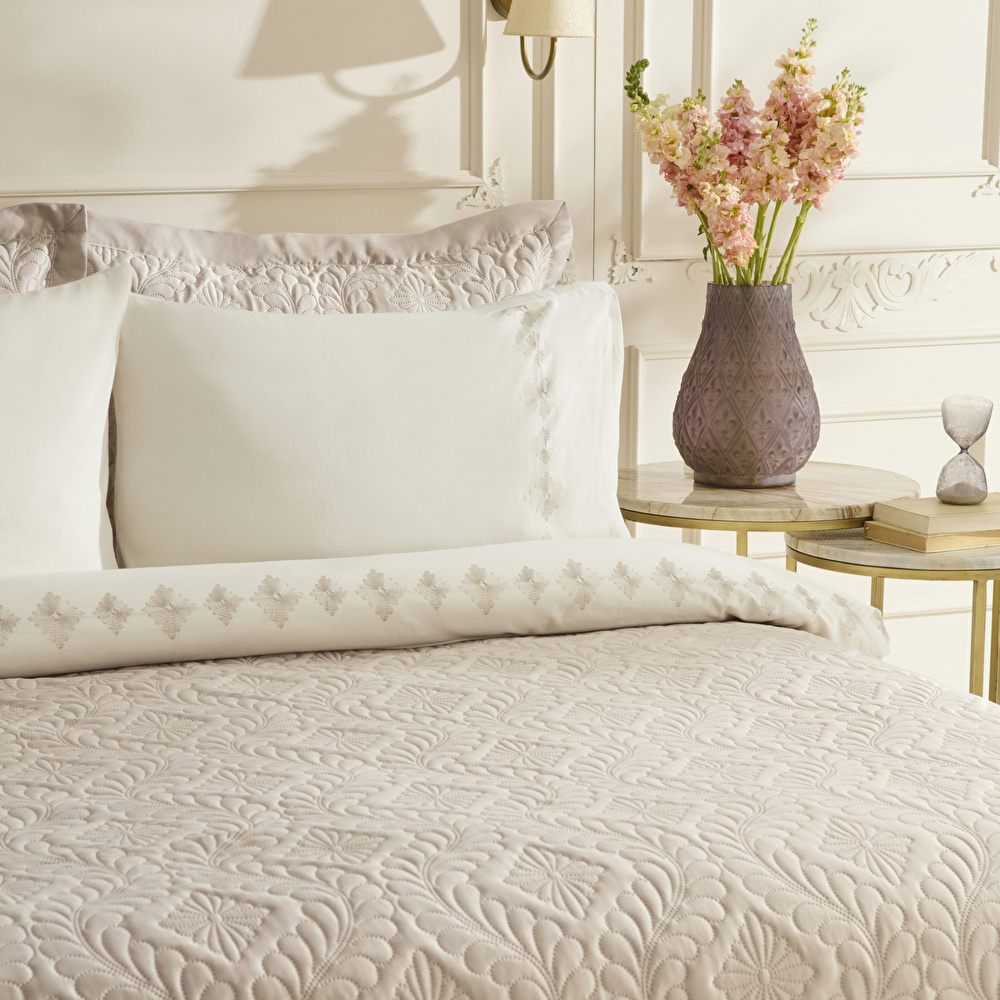 Karaca Home Glory Çift kişilik%100 Pamuk 7 Parça Düet Set Bej thumbnail 8