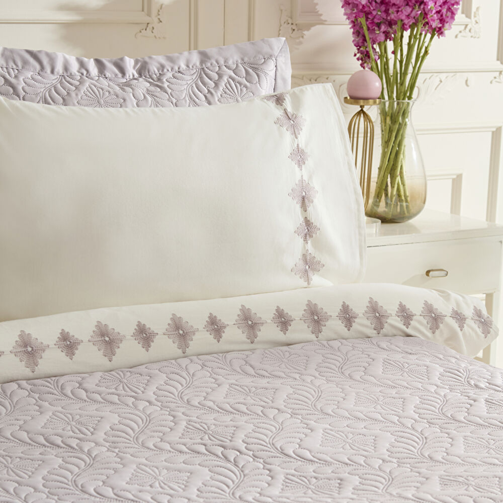 Karaca Home Glory Çift Kişilik %100 Pamuk 7 Parça Düet Set Pembe thumbnail 4